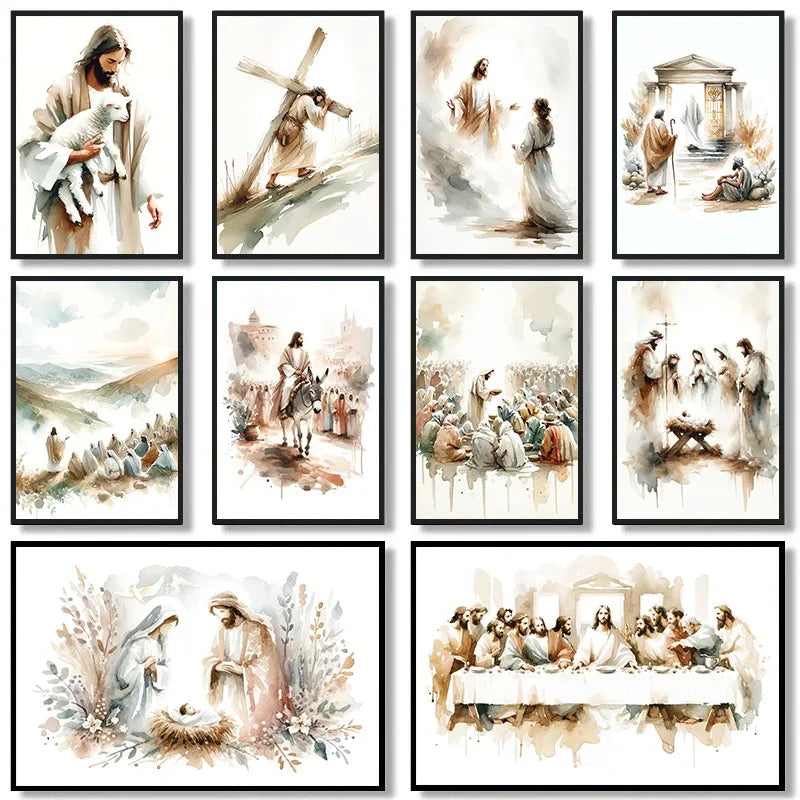 Watercolor Christian Wall Art