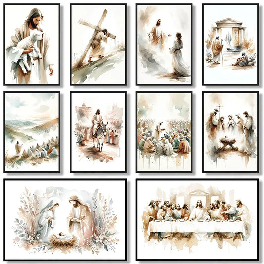 Watercolor Christian Wall Art