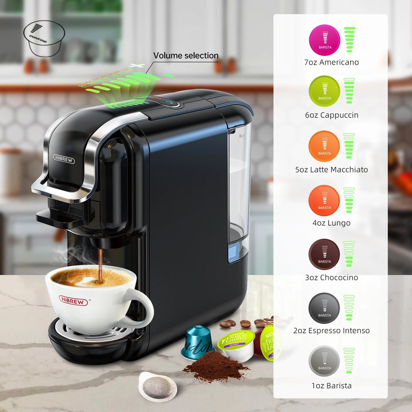 HiBREW 5-in-1 Multiple Capsule Coffee Machine