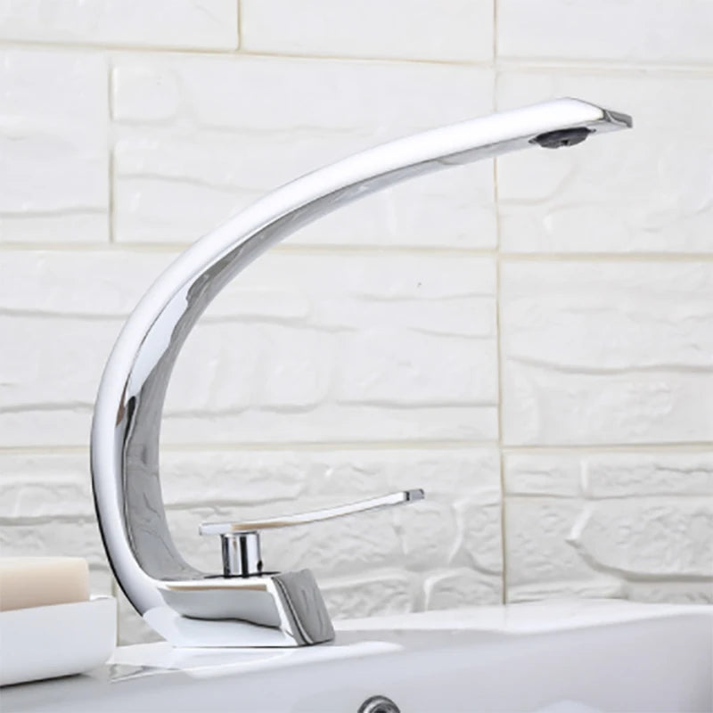 Rose Gold and White Basin Faucet