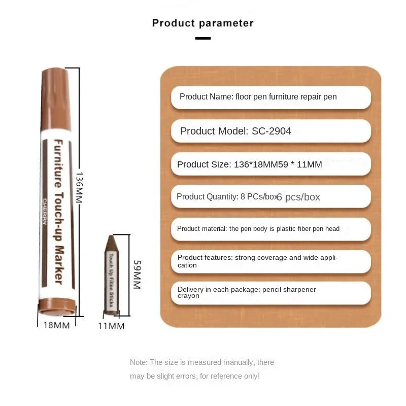 Furniture Repair Pen Markers Remover Wood Scratches Restore Kit Scratch Filler Paint Wooden Cabinet Floors Tables Repair Tool
