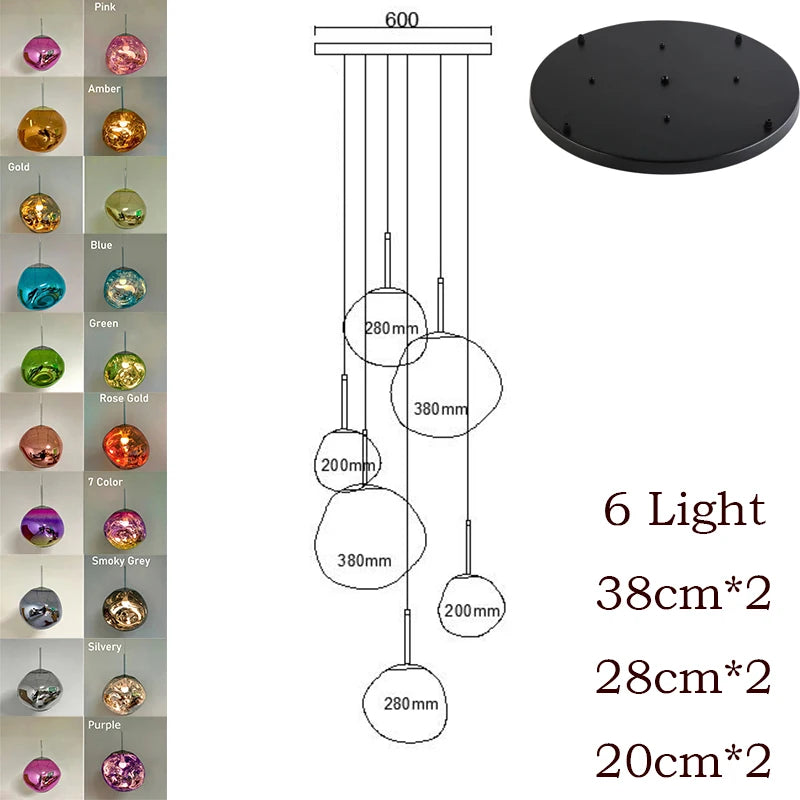 Nordic LED PVC Lava Bedroom & Living Room Pendant Lamp 