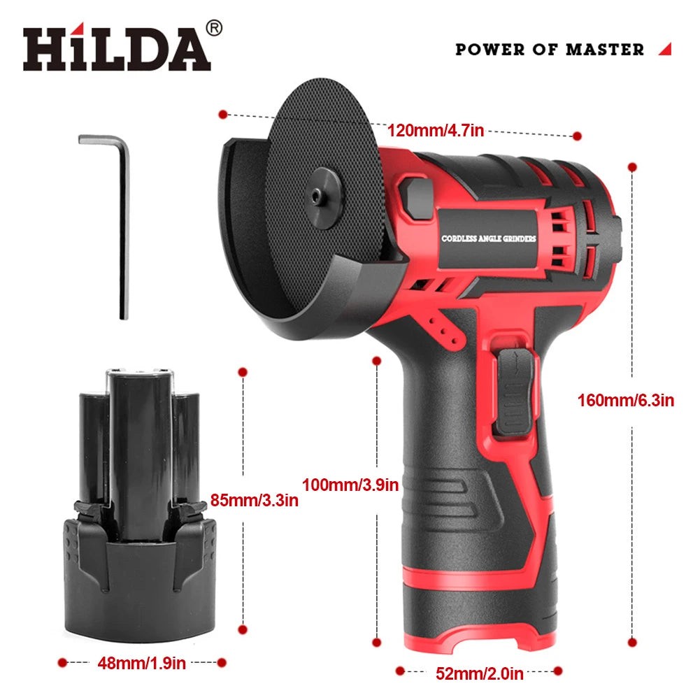 12V Handheld Cordless Angle Grinder Lithium Battery 300W 12000 Rpm Mini Polishing Machine Diamond Cutting Grinder Power Tools