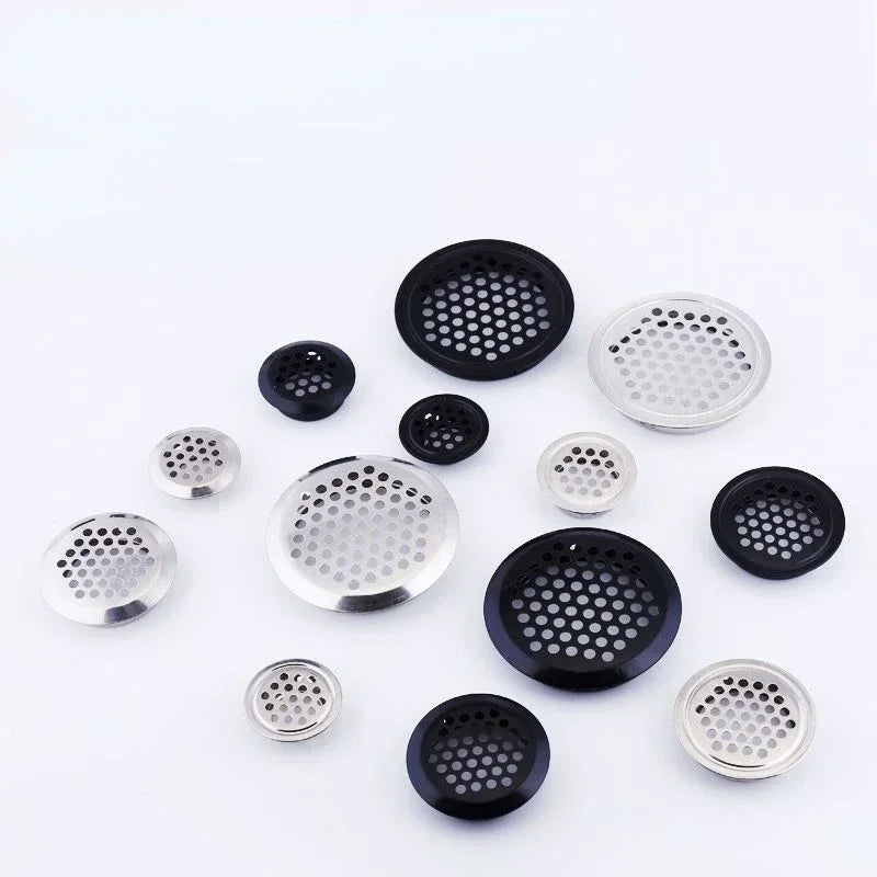 10pcs Round cabinet Air duct Vent Dia.19mm-53mm Steel Louver Mesh Hole plug decoration cover Wardrobe grille ventilation systems