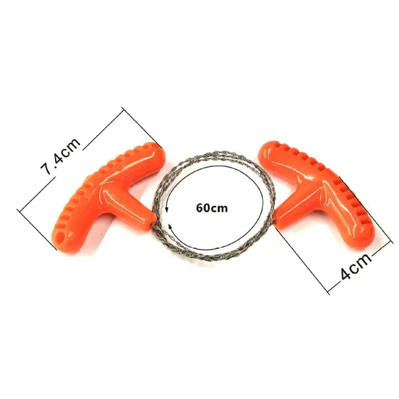 Portable Stainless Steel Wire Saw with Finger Handle Outdoor Camping Hiking Pocket Manual Cutting Chain Saws Survive Tool