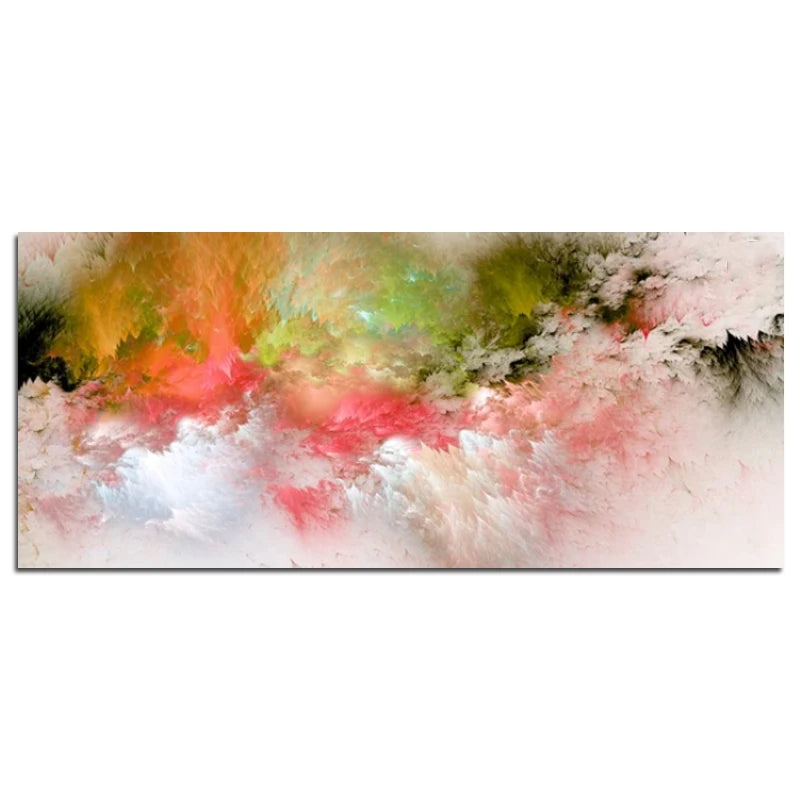 Grey Yellow Cloud Abstract Canvas Art