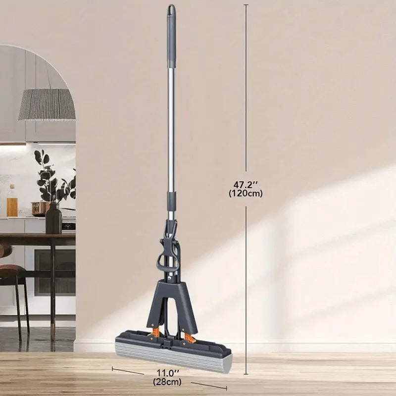 1pc Double-Fold Sponge Mop Floor Cleaning Self Squeeze Sponge Absorbent Household Floor Free Handwash Glue Cleaning Mop