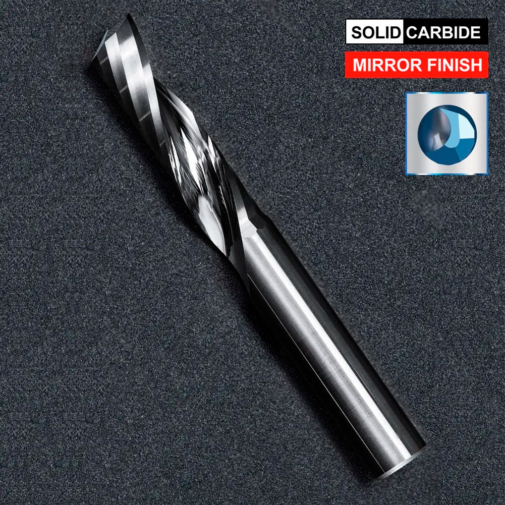 XCAN Carbide End Mill Single Flute Milling Cutter 3.175 4 6mm Shank One Flute Spiral PVC Cutter CNC Router Bit