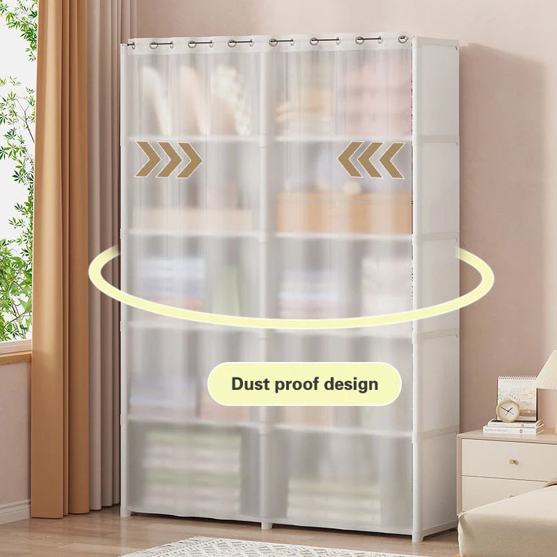 Portable Foldable Wardrobe - Spacious Dustproof Storage Solution