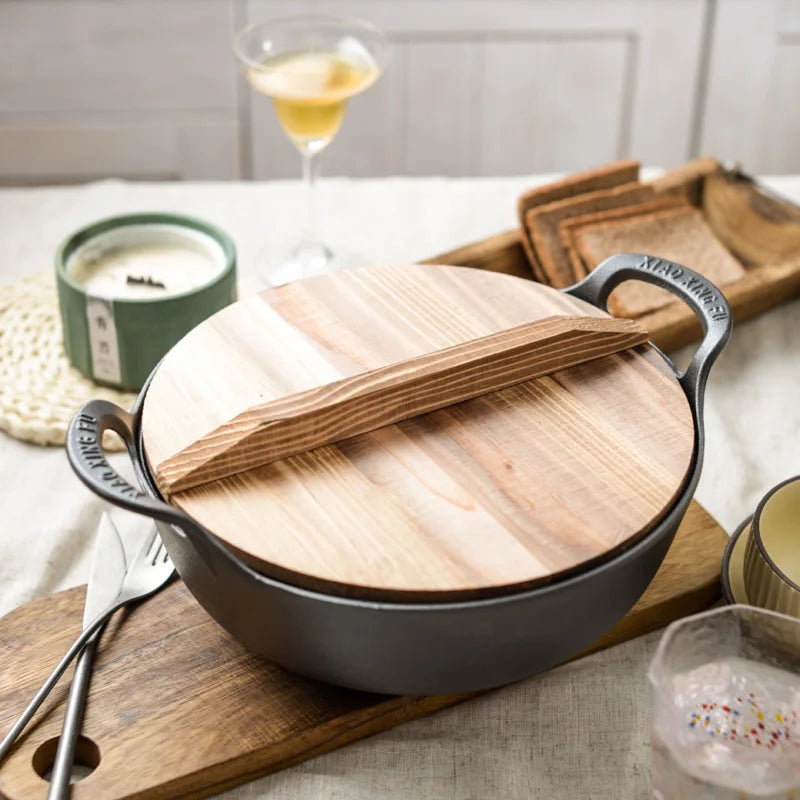 Pre-seasoned Cast Iron Casserole Dish with Loop Handle - 34cm (13")