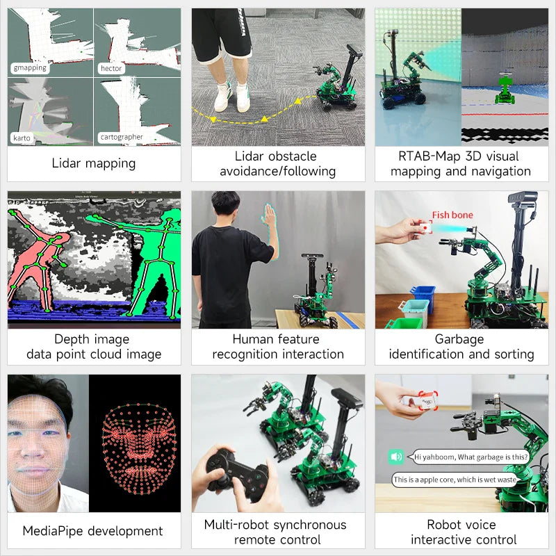 ROS AI Robot with 6-DOF Moveit Robotic Arm