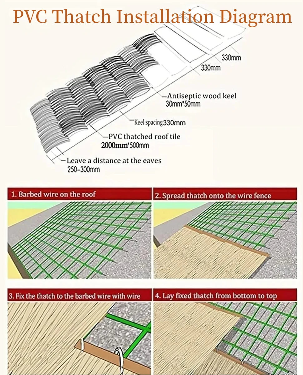 3M/12M Mexican Straw Roof Thatch