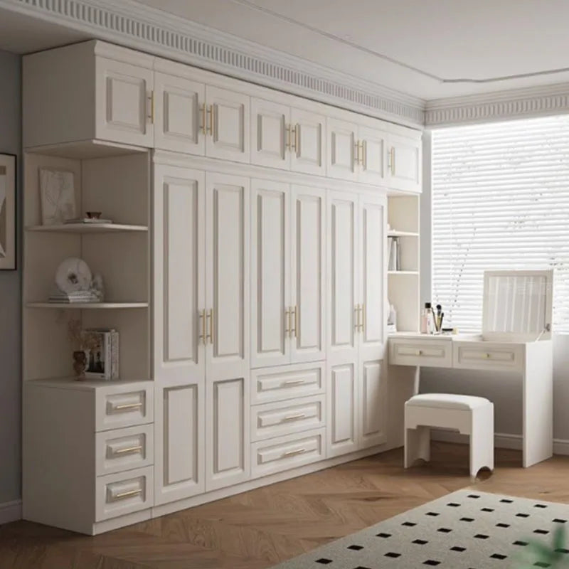 Nordic Style Full-Size Wooden Wardrobe - Smart Storage Solution