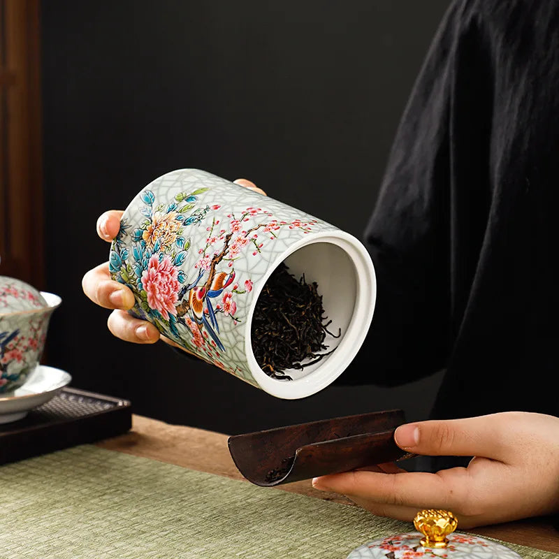 Ceramic Enamel Storage Jar - Versatile Kitchen & Living Decor