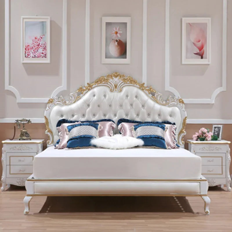 Luxury Modern White Double Bed for Kids