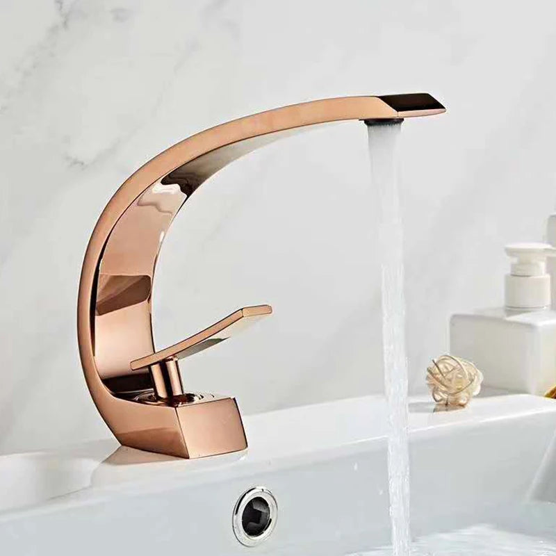 Rose Gold and White Basin Faucet