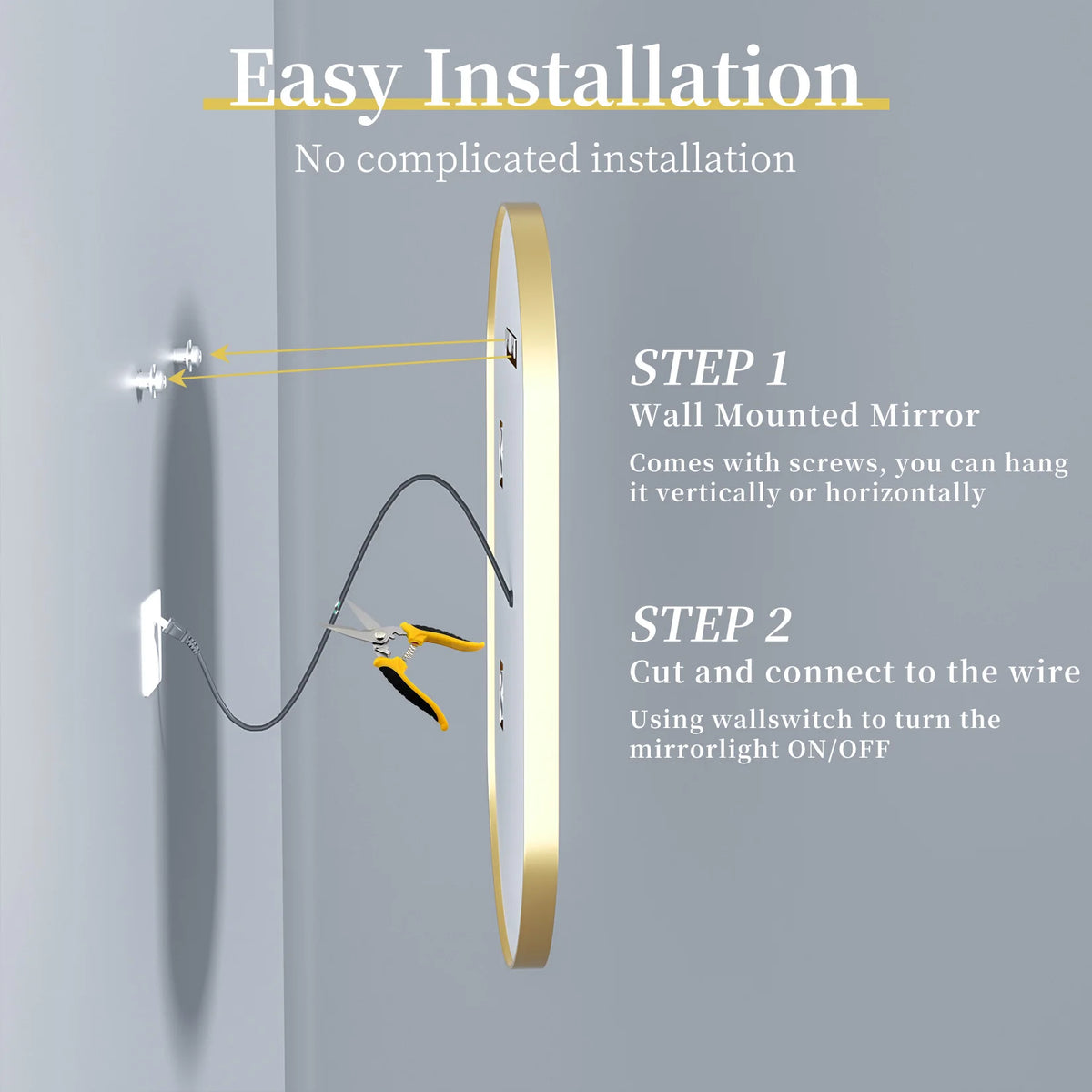 Large LED Oval Bathroom Stepless Dimmable Lighted Vanity Mirror