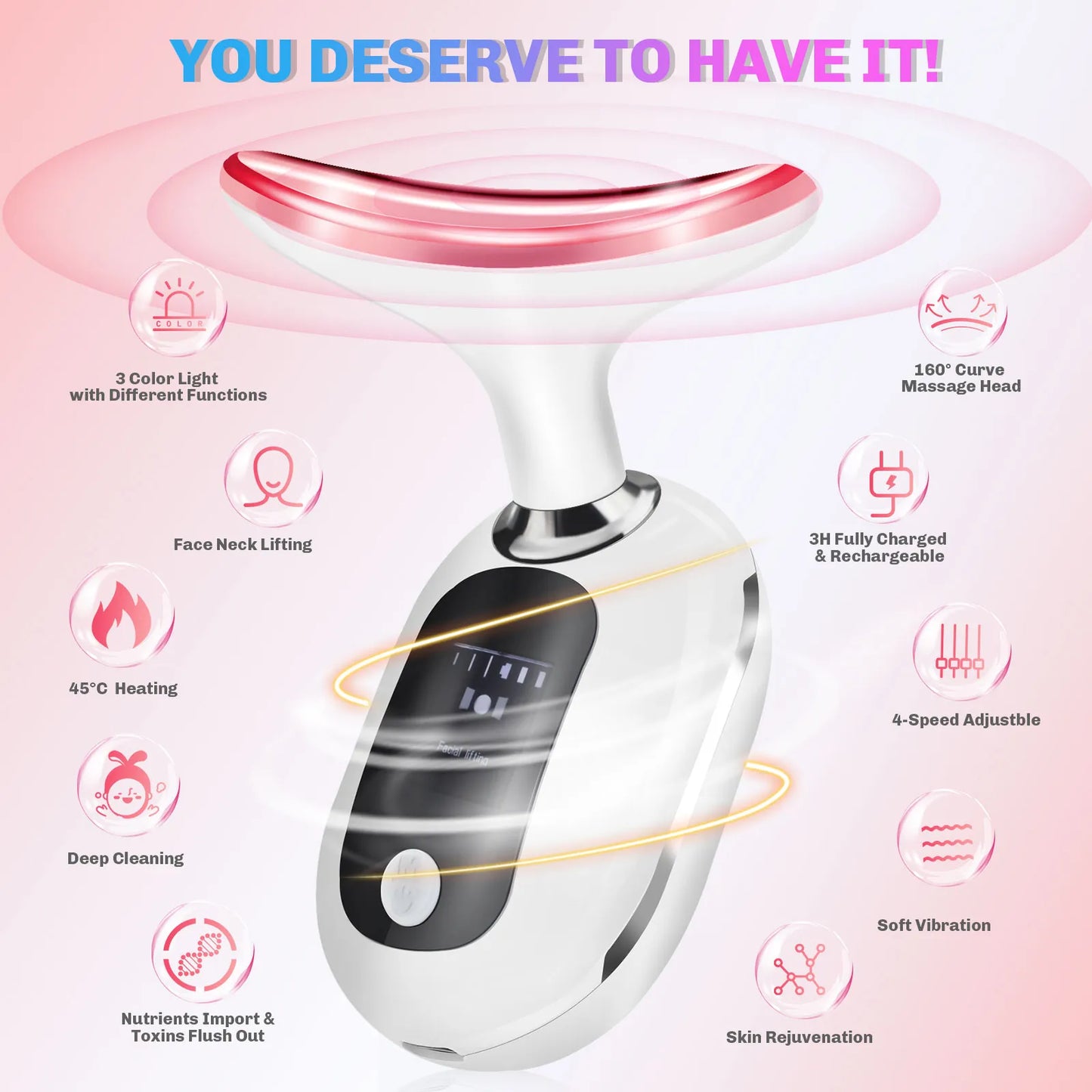 EMS Facial Beauty Device with Red Light Therapy