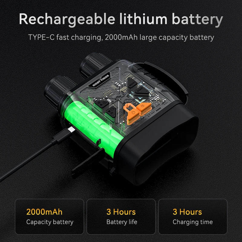 1080P Night Vision Binoculars – 10x Zoom, 800m Infrared