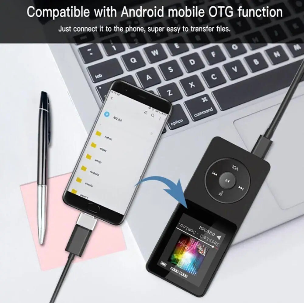 Portable MP3 Player Digital Display Screen Support 128GB Bluetooth MP4/MP3 Lossless Music Player FM Radio Walkman Recorder Sport