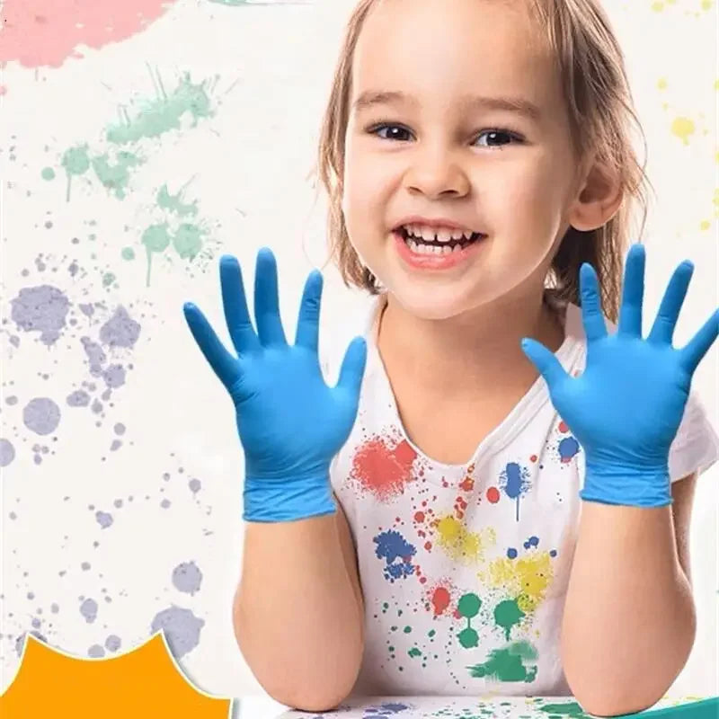 Disposable Nitrile Gloves for Kids Ages 5-15 - Multipurpose Latex Free Gloves