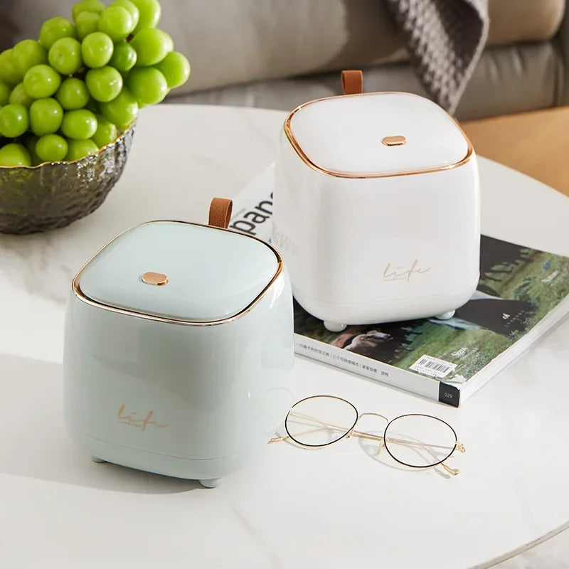 Fashion Desktop Trash Can Creative Luxury Dustbin Bin Household Mini Bedside Waste Bin Tea Table Small Garbage Bucket