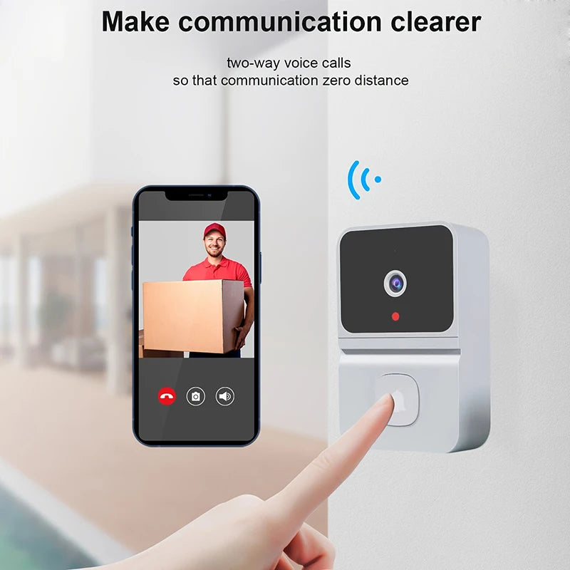 T23 Smart Visual Doorbell Two-way Voice Home Monitor Door Bell Outdoor HD Camera Security Door Bell Night Vision Video Intercom