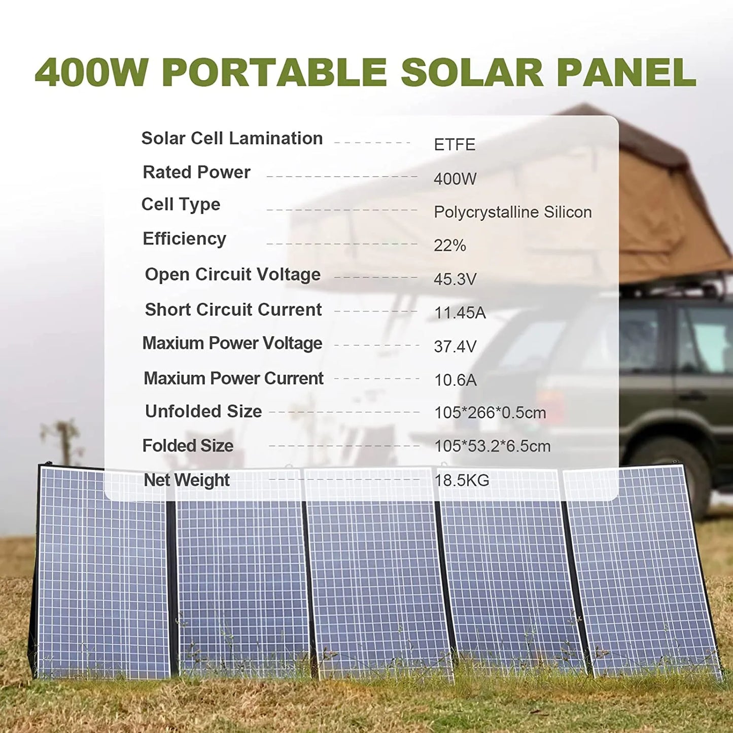 ALLPOWERS Foldable Solar Panel 400W / 200W / 140W / 100W / 60W Solar Charger with MC-4 Output for Power Station Solar Generator