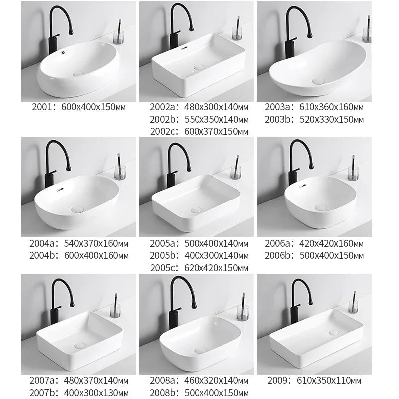 Side-Drainage Ceramic Countertop Basin