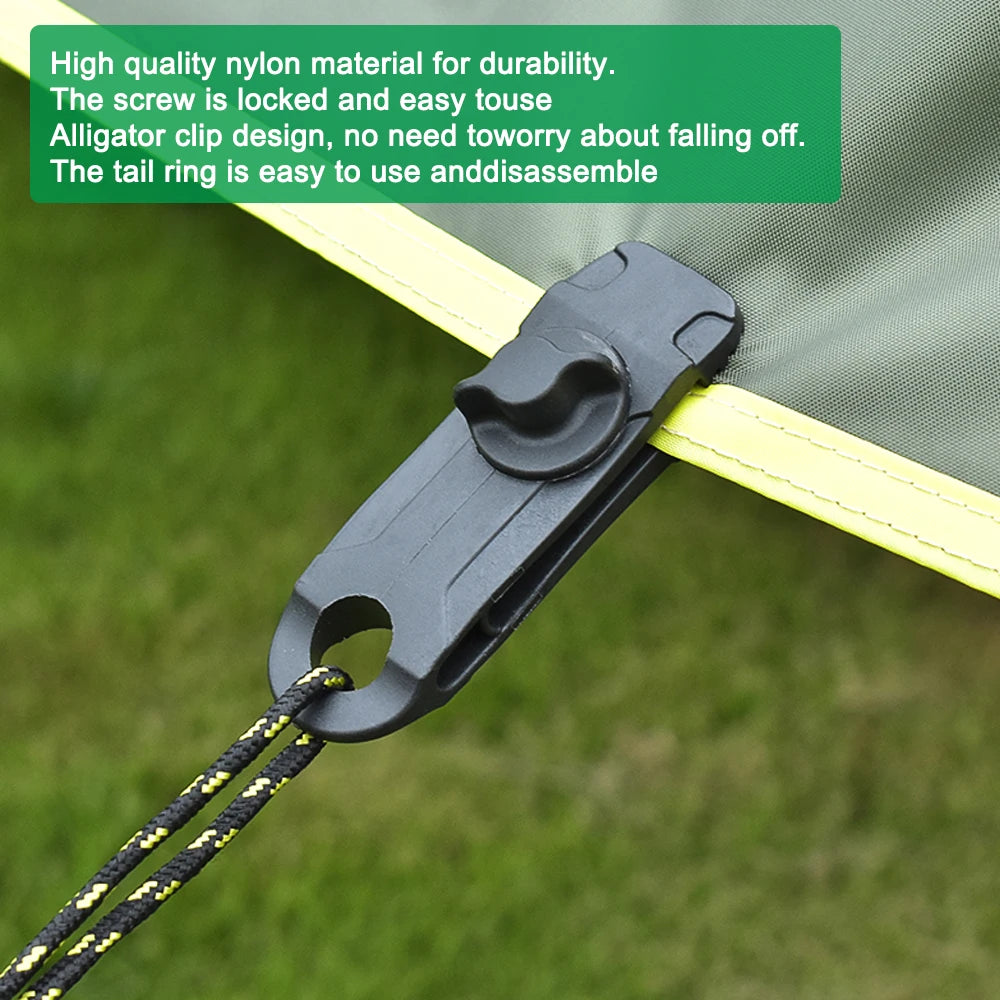 5/8/10PCS Tent Canopy Clip Outdoor Wind Rope Reusable Clamps Awning Tarpaulin Buckle Camping Mountaineering Shelters Accessories