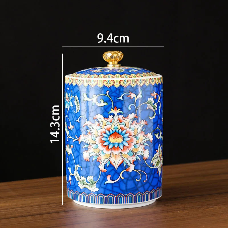 Ceramic Enamel Storage Jar - Versatile Kitchen & Living Decor