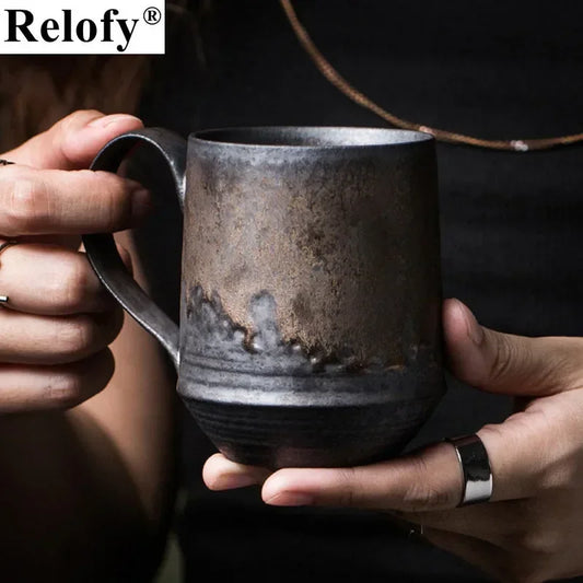 Elegant Eco-Friendly Gilded Ceramic Coffee Cup