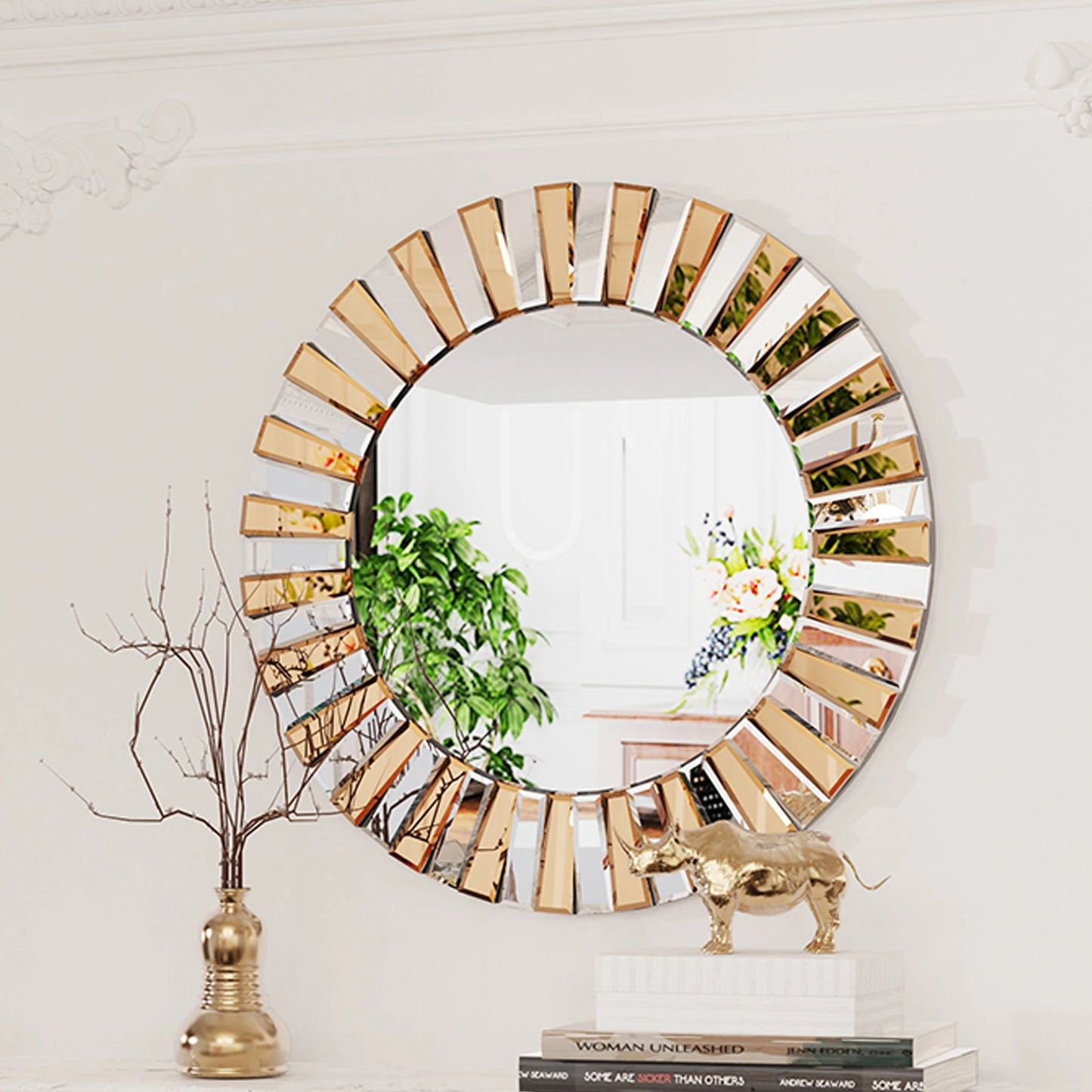 Radiant Sunburst Beveled Edge Mirror - Stunning Wall Accent
