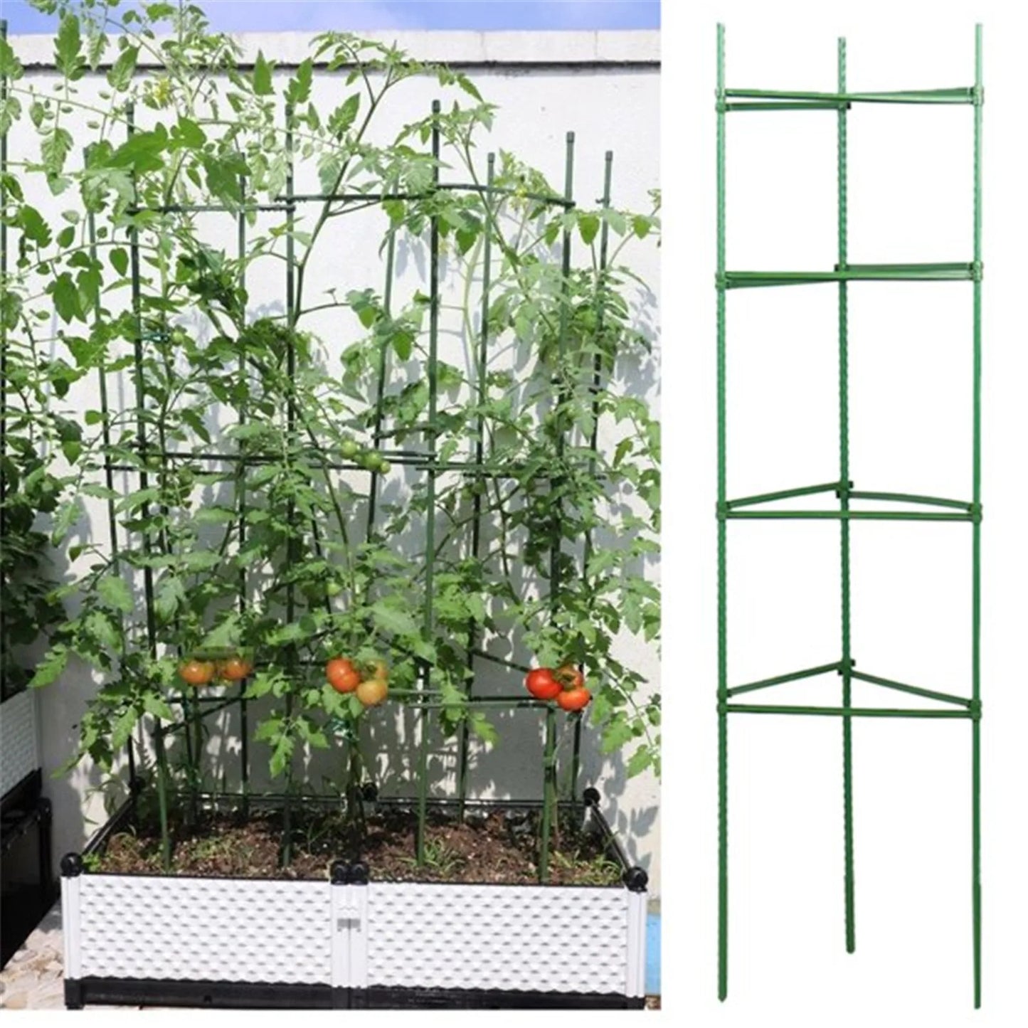 Detachable Garden Vegetable Stakes for Plant Cage Supports - Flexible Support for Vertical Climbing Plants