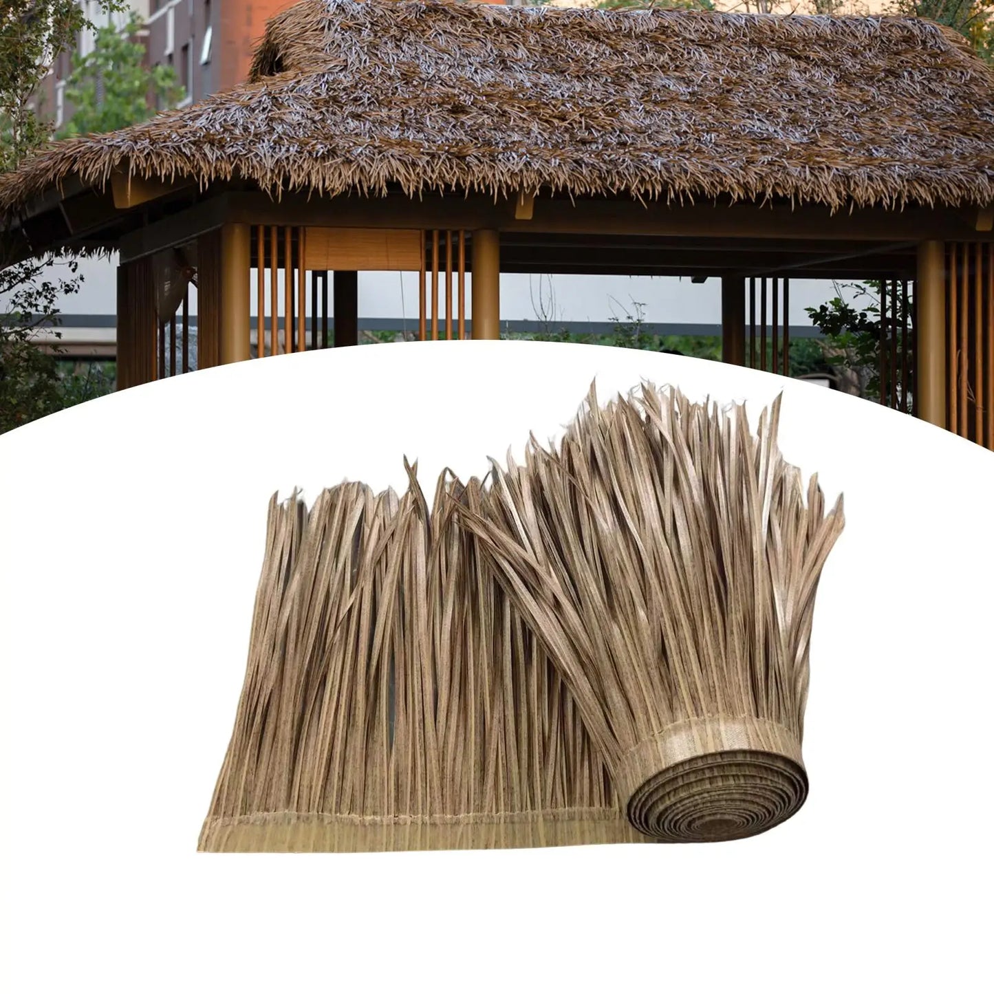 Palm Thatch Straw Roofing Panel for Roof Bar, Huts & Deck Decor