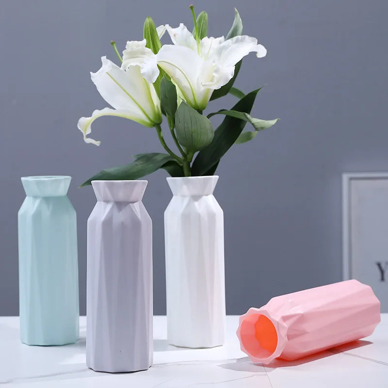 Modern White Ceramic-style Flower Vase