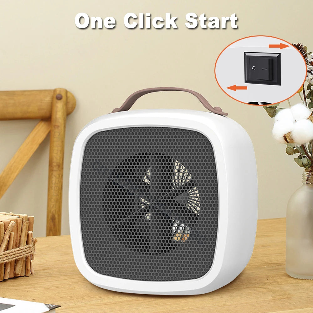 Personal Ceramic Heater Mini Tabletop Portable Heater Compact Space Saving For Office Desk Home Bedroom Safe Energy Efficient