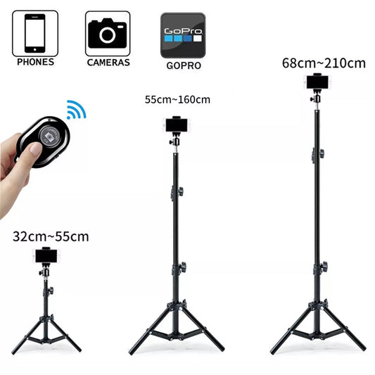 160/210cm Adjustable Professional Tripod with Remote Control for Phone Smartphone / Mobile