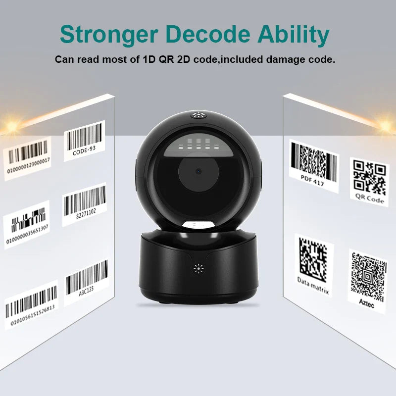 Hands-Free Desktop 2D QR Scanner