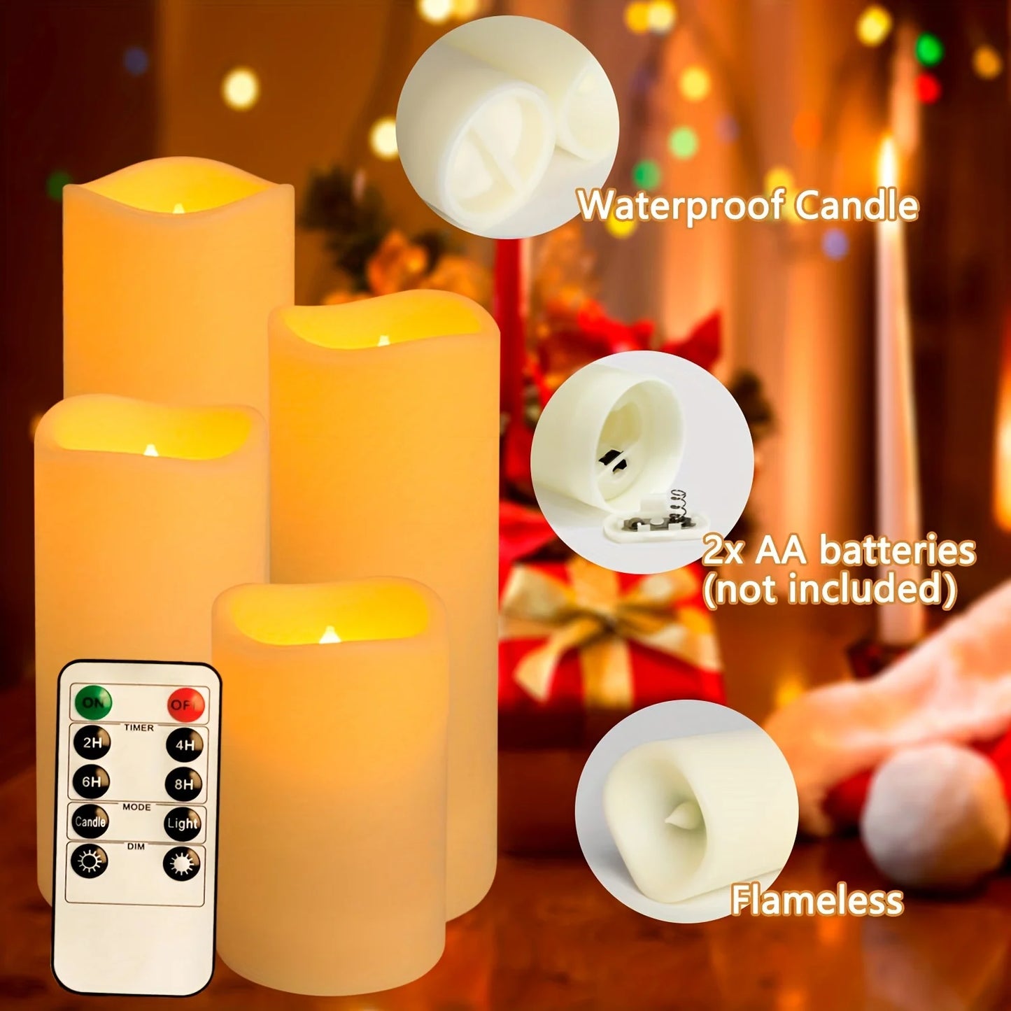 Remote-Controlled Waterproof Flameless Candle Set