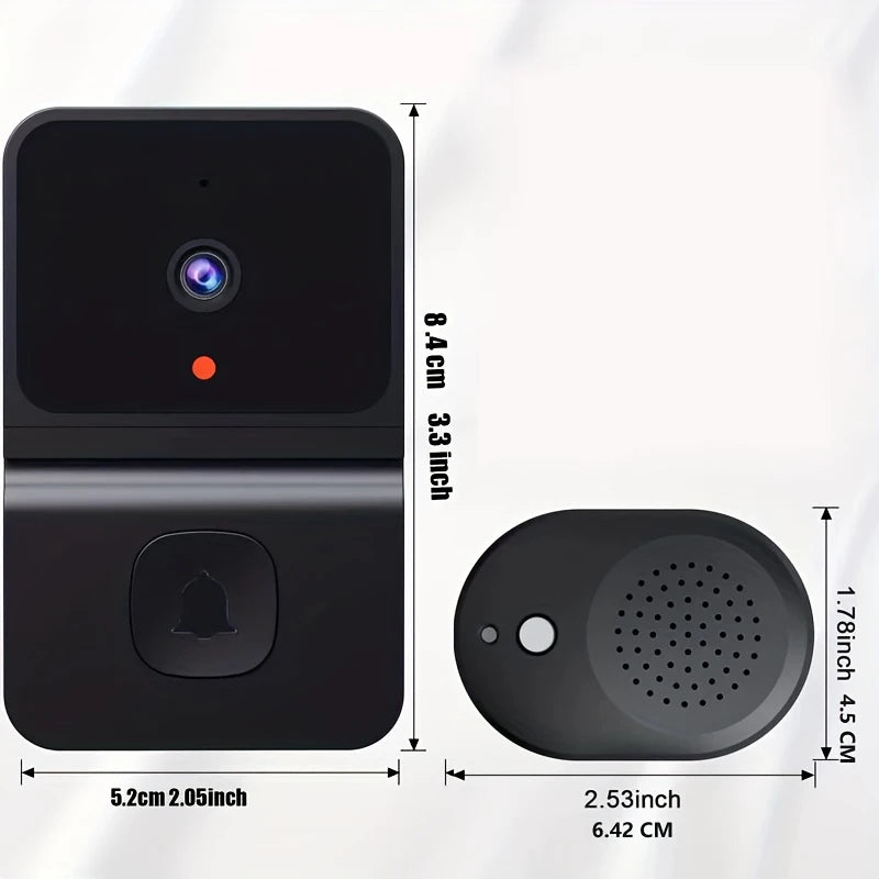 T23 Smart Visual Doorbell Two-way Voice Home Monitor Door Bell Outdoor HD Camera Security Door Bell Night Vision Video Intercom