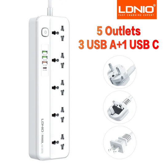 LDNIO 5-Outlet Power Strip with USB Ports