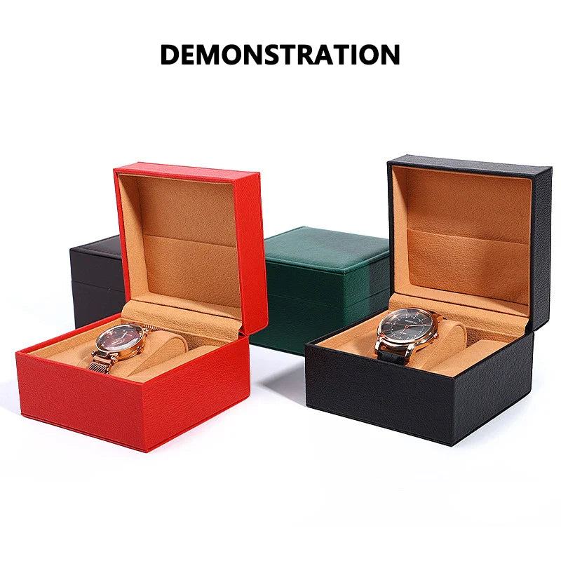 Free Customized Logo PU Flip Watch Case