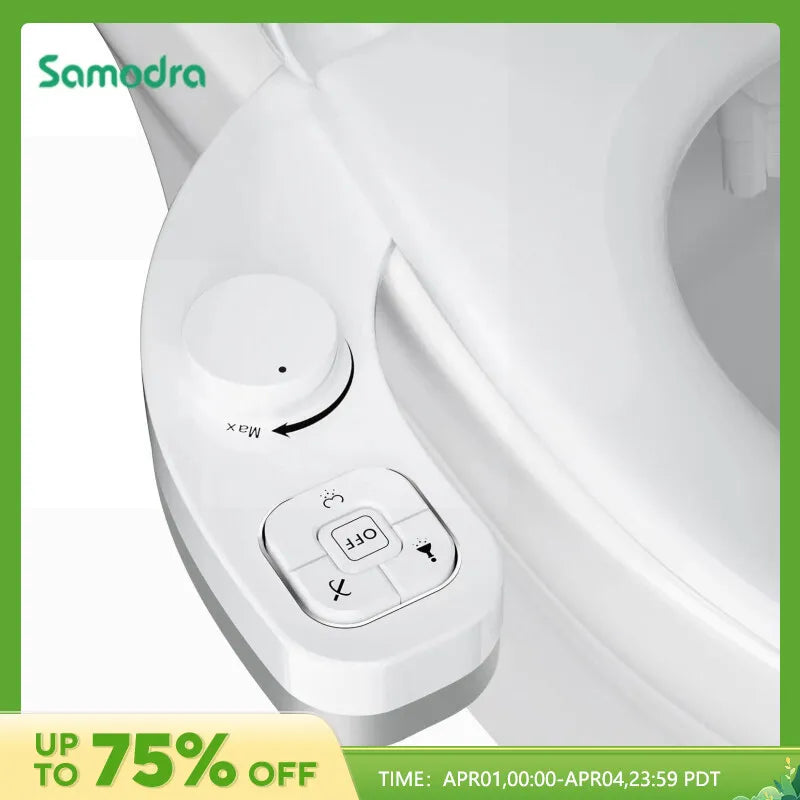 SAMODRA Non-Electric Bidet - Self Cleaning Dual Nozzle (Frontal and Rear Wash) Water Bidet Toilet Seat Attachment