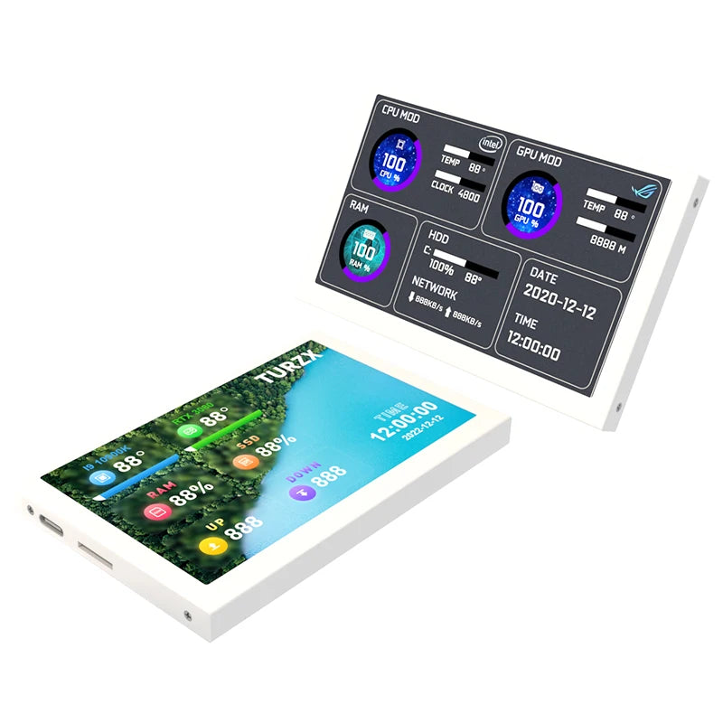 5 Inch IPS Type-C Secondary Screen Computer LCD Monitor Display USB Dynamic Mini Display 800x480 for Computer No Use AIDA64