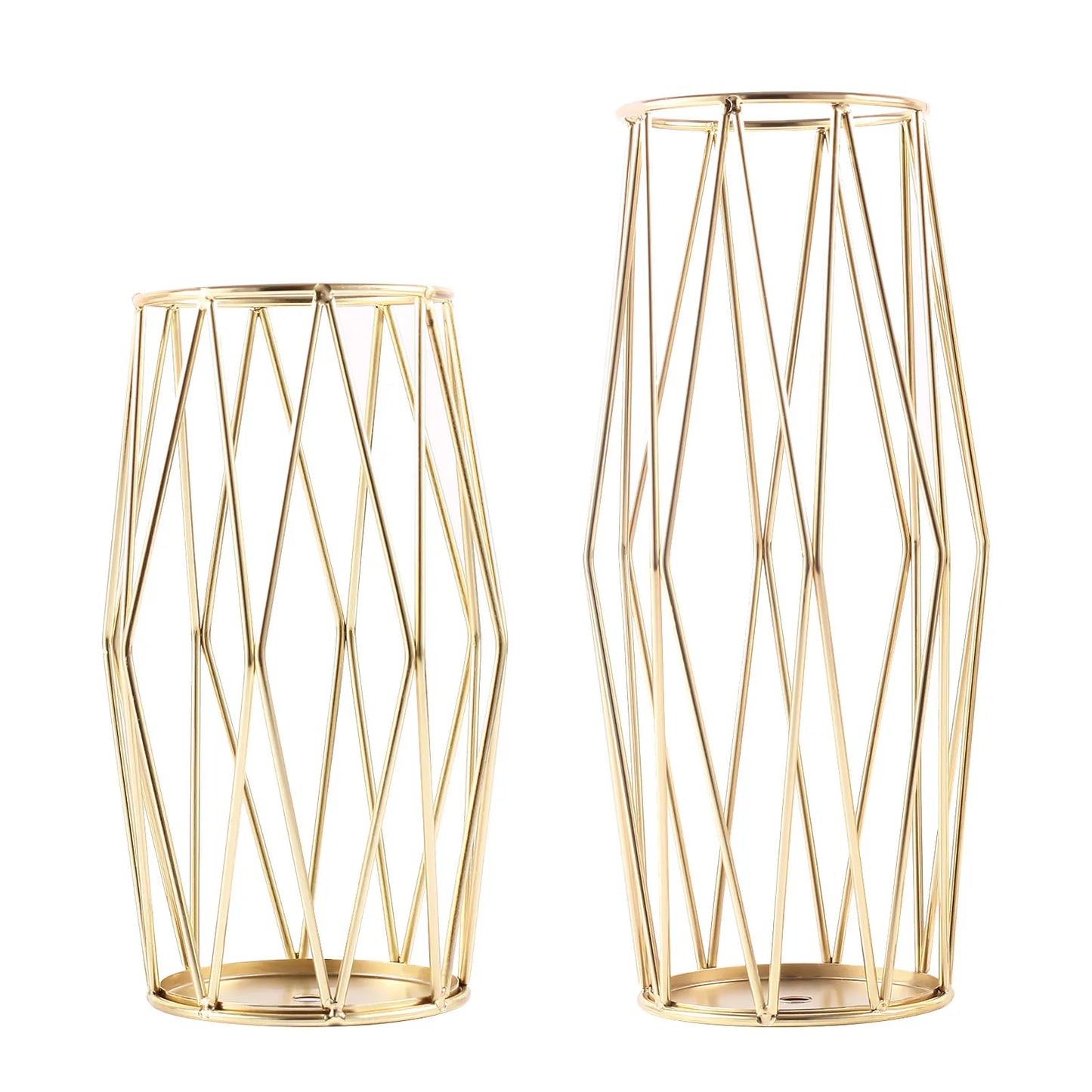 Nordic Gold Plated Diamond Glass Vase: Elegant Tabletop Decor