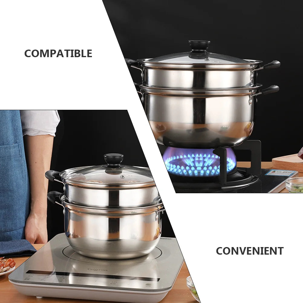 Stainless Steel 2-Tier Pasta Steamer Set