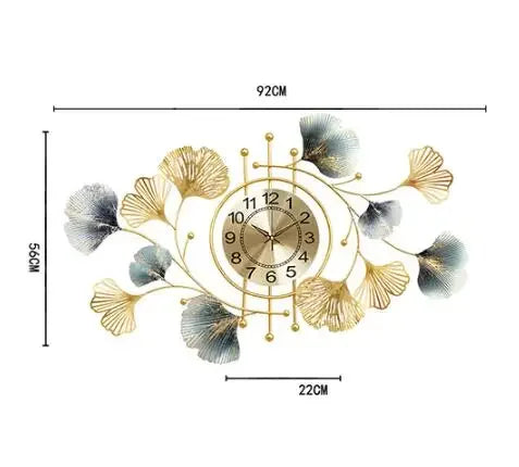 Luxurious Gold Iron Wall Clock - Creative Living Room Decor