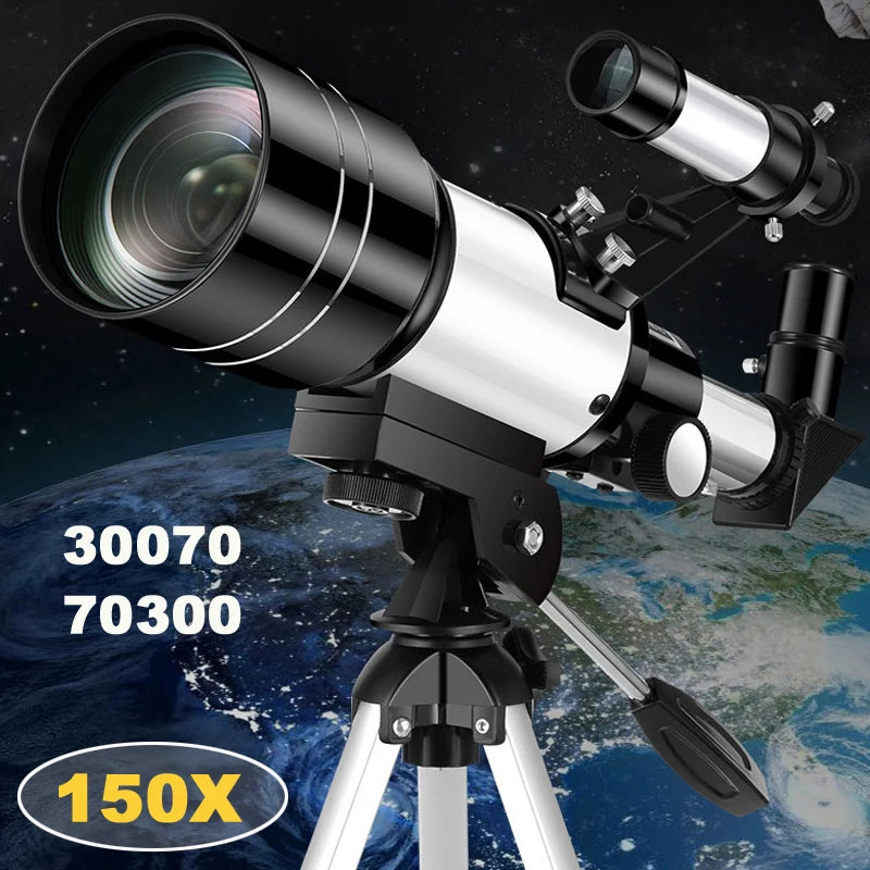 Monocular Professional Astronomical Telescope with 150X Zoom, HD Night Vision for Viewing Moon and Stars during Stargazing