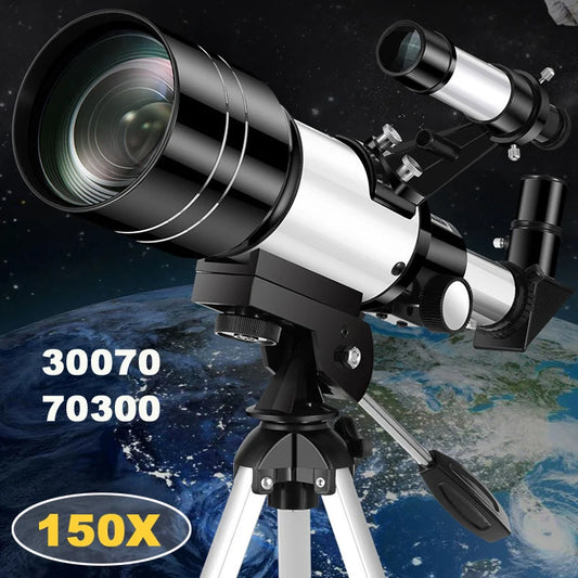 Monocular Professional Astronomical Telescope with 150X Zoom, HD Night Vision for Viewing Moon and Stars during Stargazing